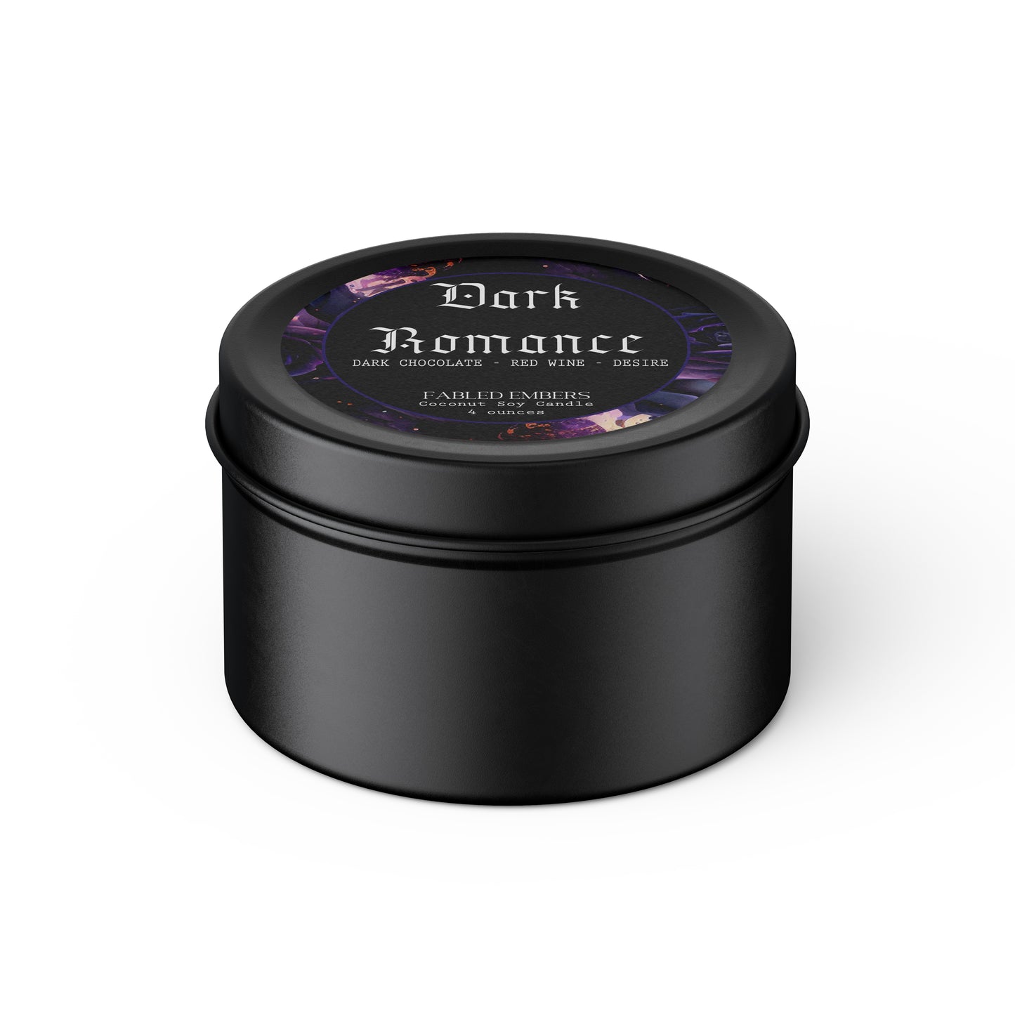Dark Romance Candle smells like red wine and dark chocolate, for book lovers,4 ounce coconut soy candle