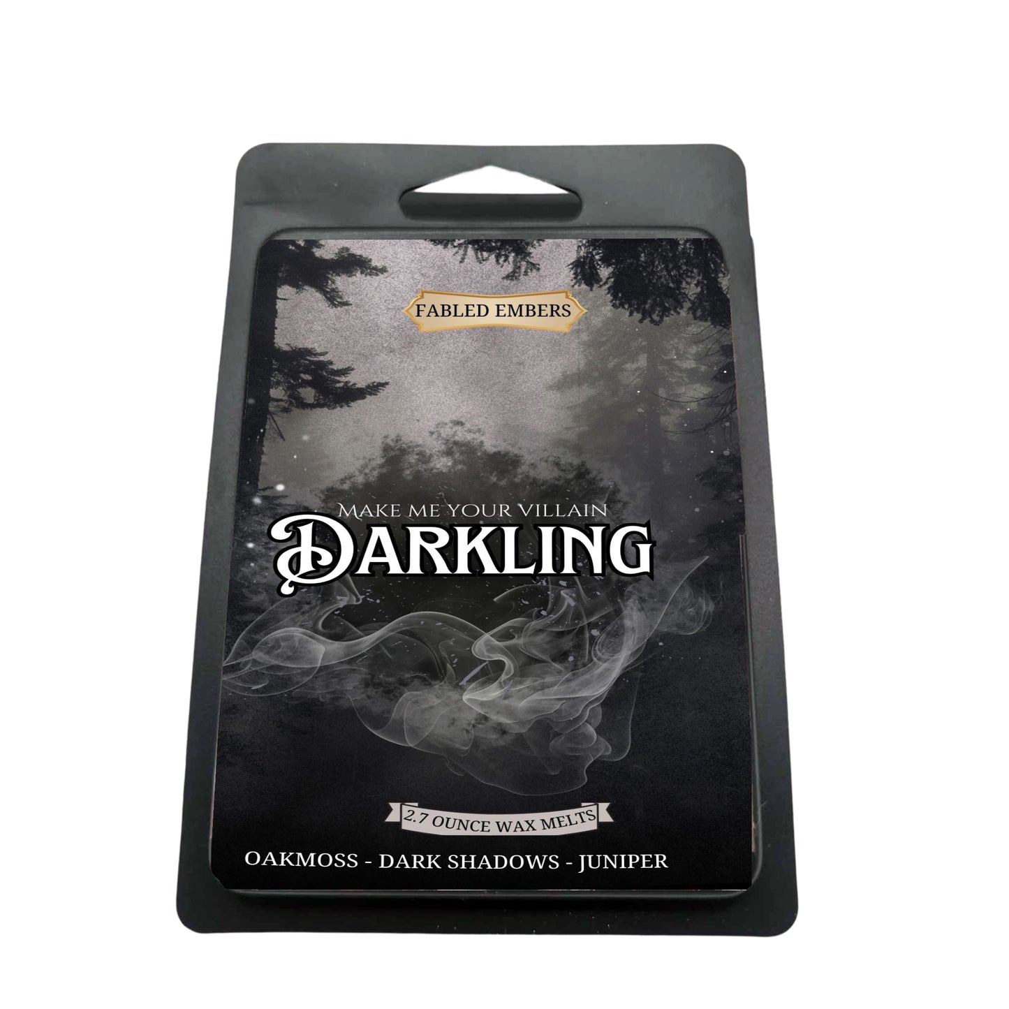 THE DARKLING villain waqx melts soy wax amber glass jar. Smells like oakmoss and shadows. Book lovers