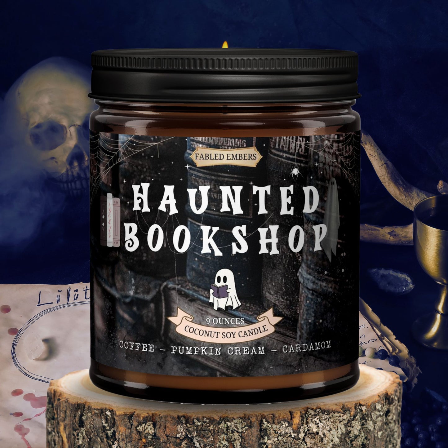 HAUNTED BOOKSHOP -- coffee + caramel + pumpkin cream