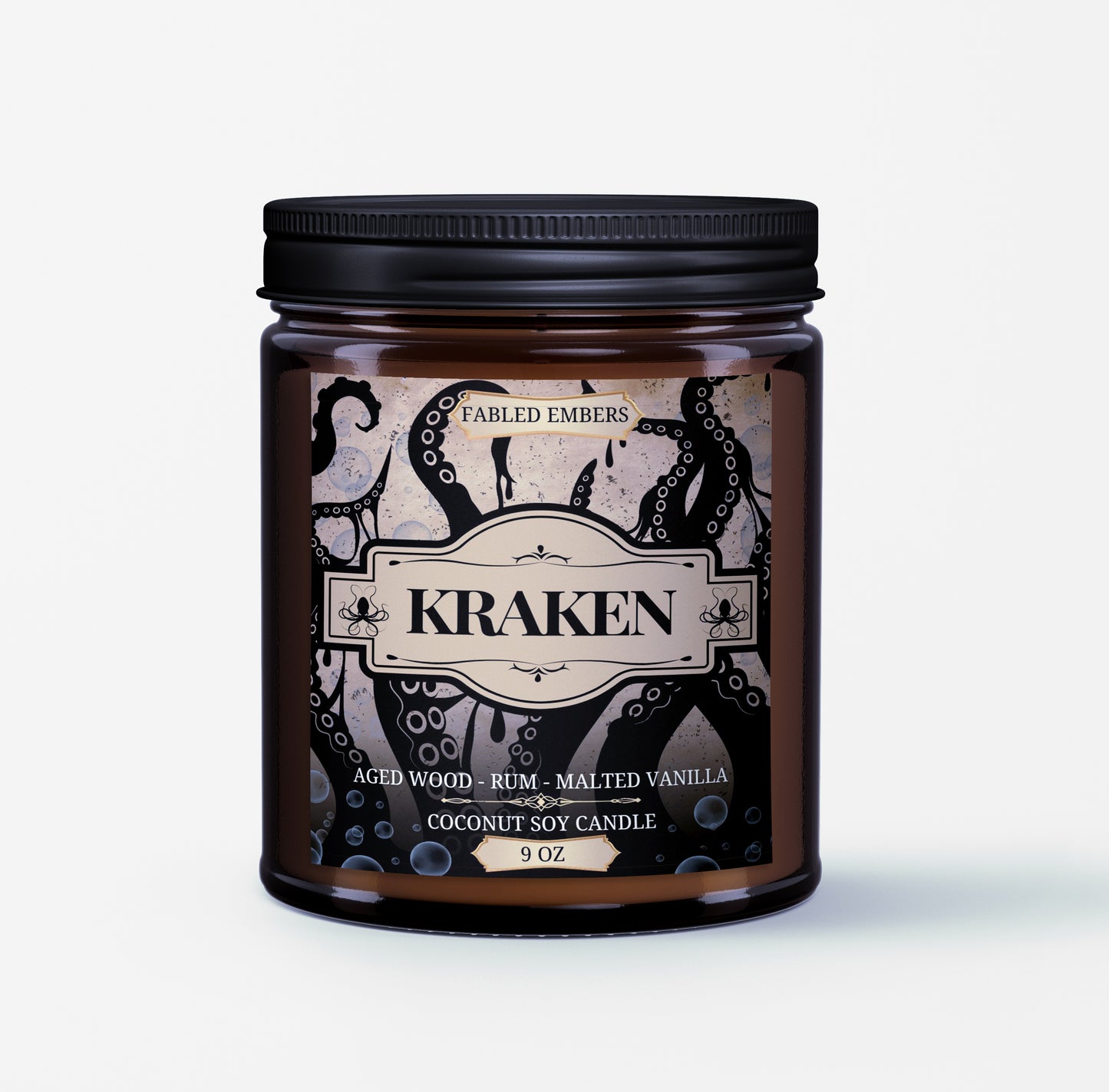 Kraken smells like rum candle pirate candle or wax melt, book lover, literature