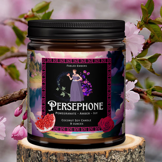 Persephone --  pomegranate seeds + amber + ivy vines
