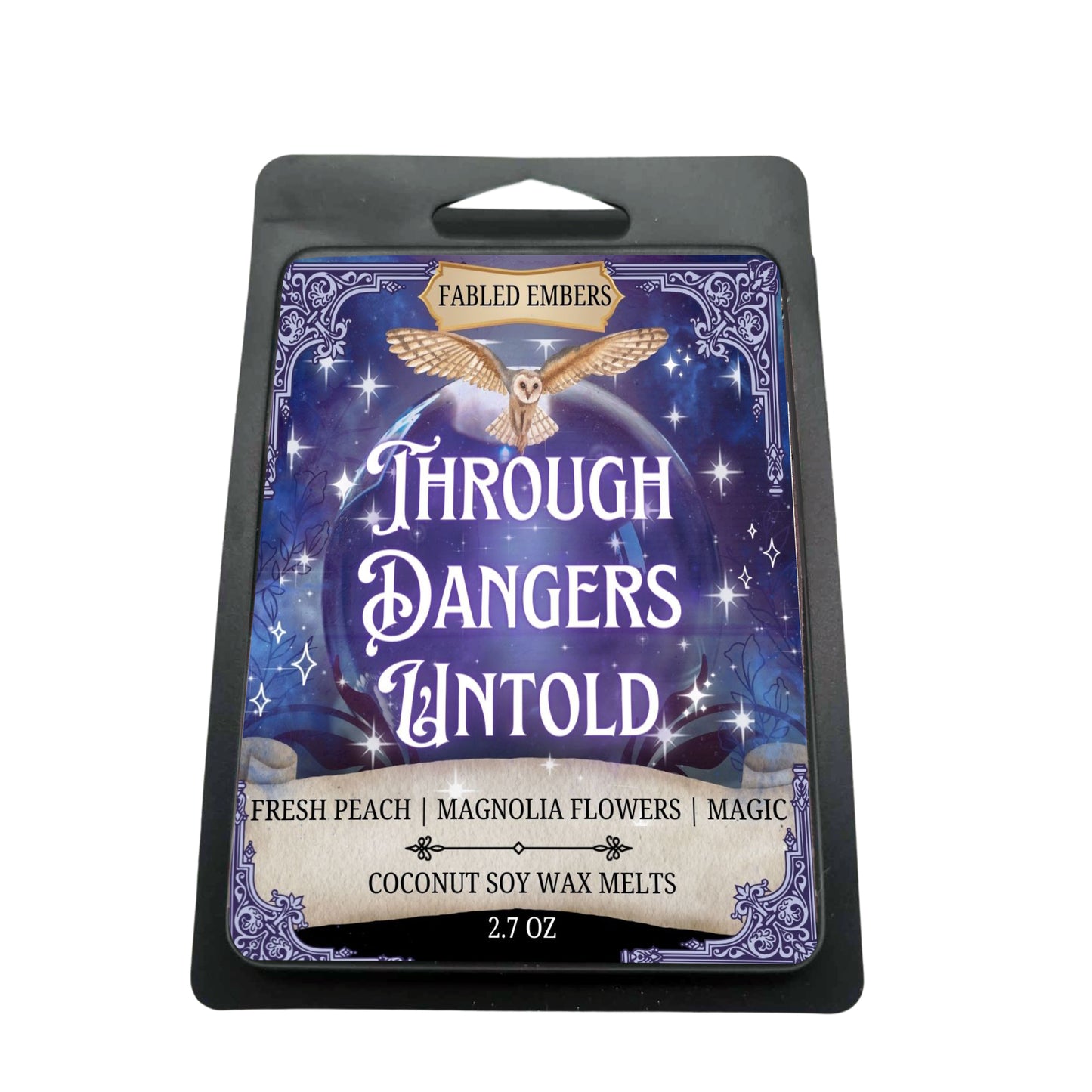 THROUGH DANGERS UNTOLD - Enter the Labrinyth! A sparkling scent of peach ginger and magnola flowers wax melts coconut soy wax bookish 80s