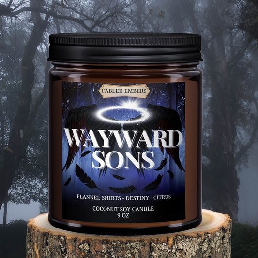 Wayward Sons Supernatural 9 ounce Candle | Small Batch made by woman-owned business, smells like Flannel Citrus Zest and Musk