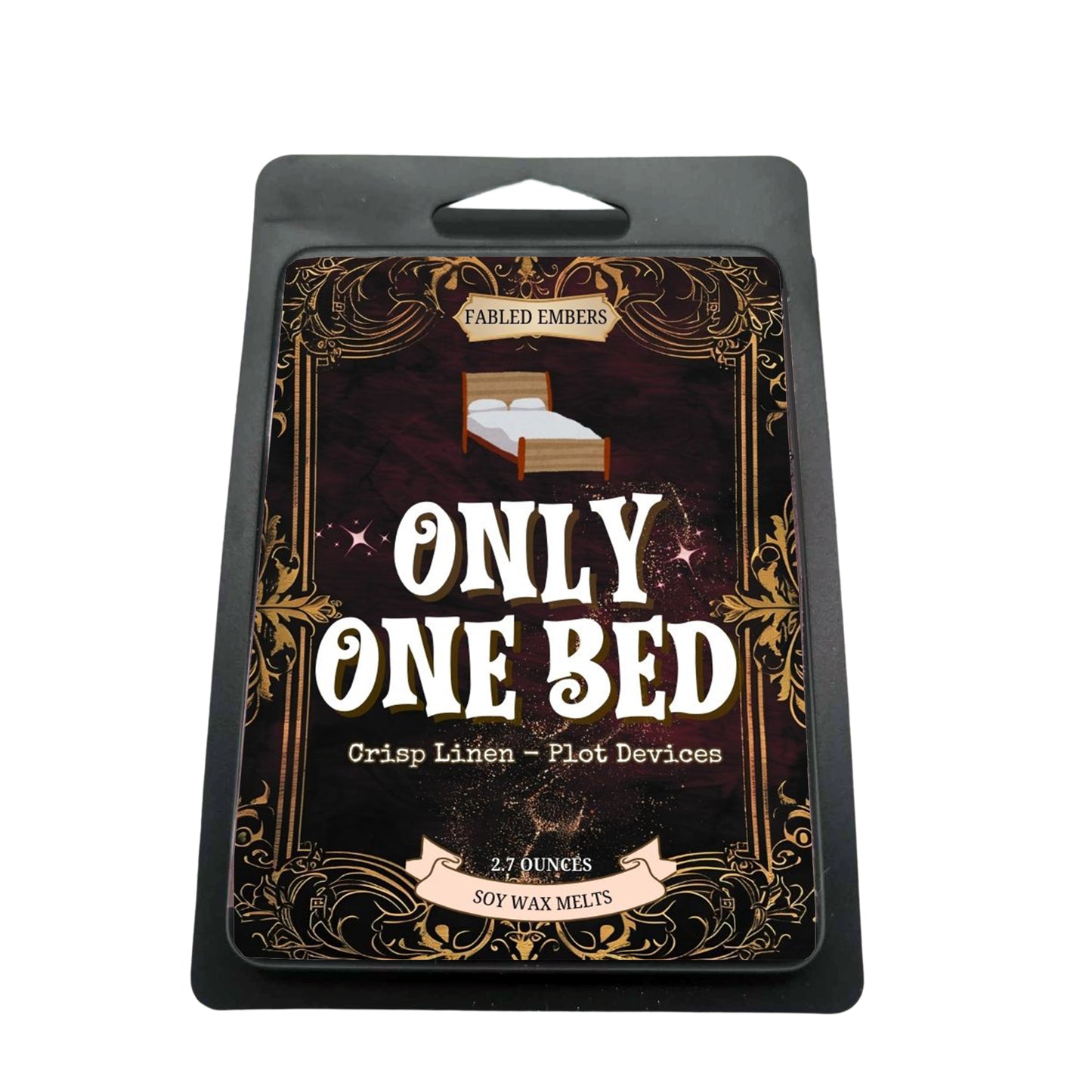 "Only One Bed" soy wax melts. Because sometimes, forced proximity is the best plot device. Enjoy the fresh crisp linen scent while your favorite characters (or you!) navigate those delightful, inconvenient situations.
