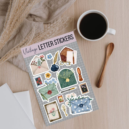 VINTAGE LETTERS Sticker Sheet