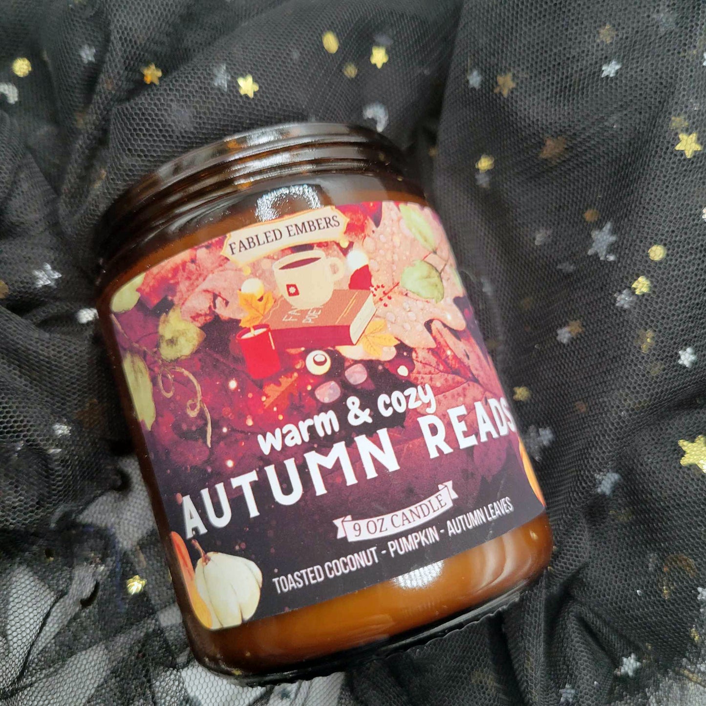 AUTUMN READS --  coconut + pumpkin + fallen leaves