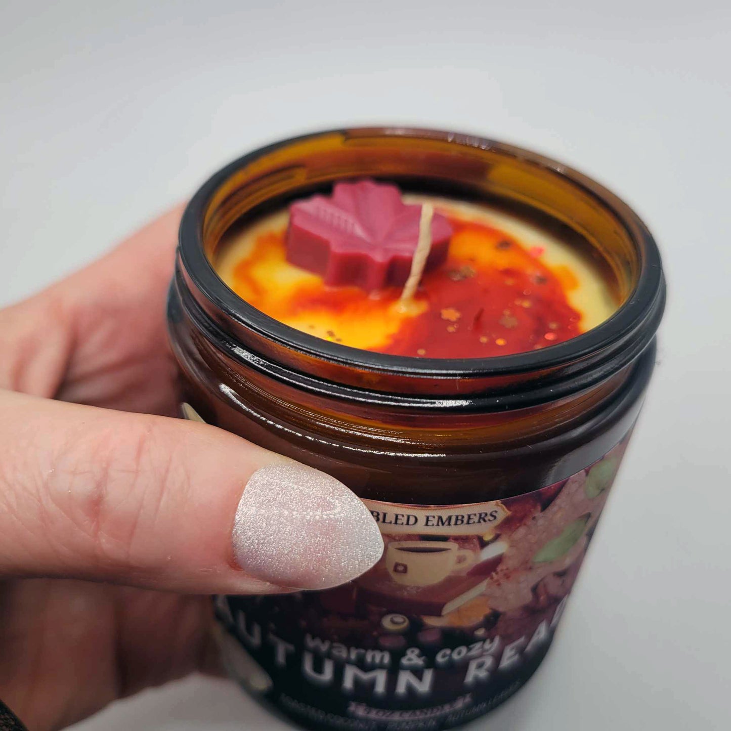 AUTUMN READS --  coconut + pumpkin + fallen leaves