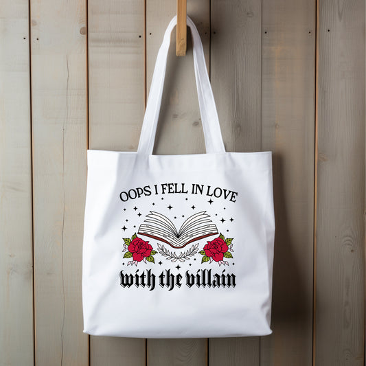 OOPS! I FELL FOR THE VILLAIN Tote Bag | **THICK** 100% cotton canvas