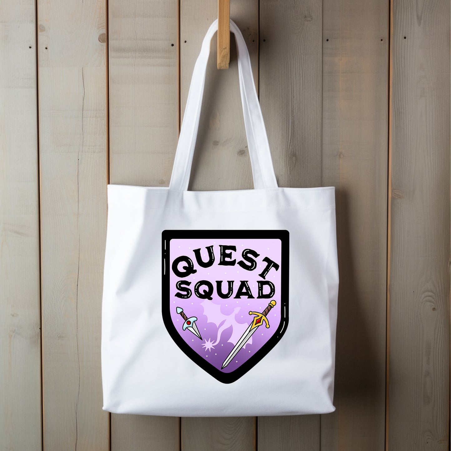 QUEST SQUAD Tote Bag | **THICK** 100% cotton canvas